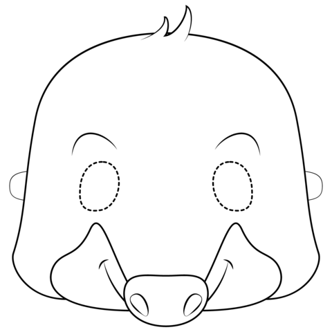 Mole Mask Coloring Page